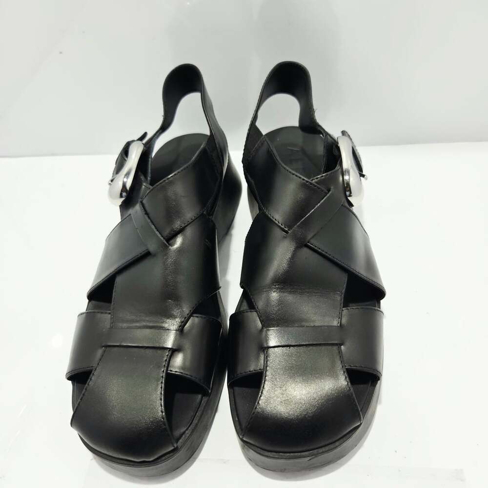 Aerosoles Fabian Size 10M Black Leather Strappy Sandals women